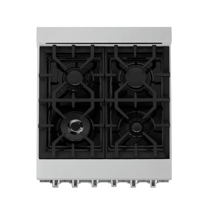 ZLINE 24" Gas on Gas Range in Stainless, White Matte Door, RG - WM - 24 - Farmhouse Kitchen and Bath
