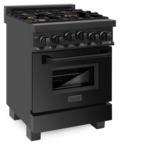 ZLINE 24" Gas Range, Black Stainless Steel, RGB - 24 - Farmhouse Kitchen and Bath