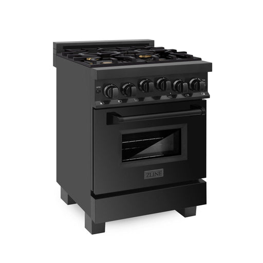ZLINE 24" Gas Range, Black Stainless Steel, RGB - 24 - Farmhouse Kitchen and Bath