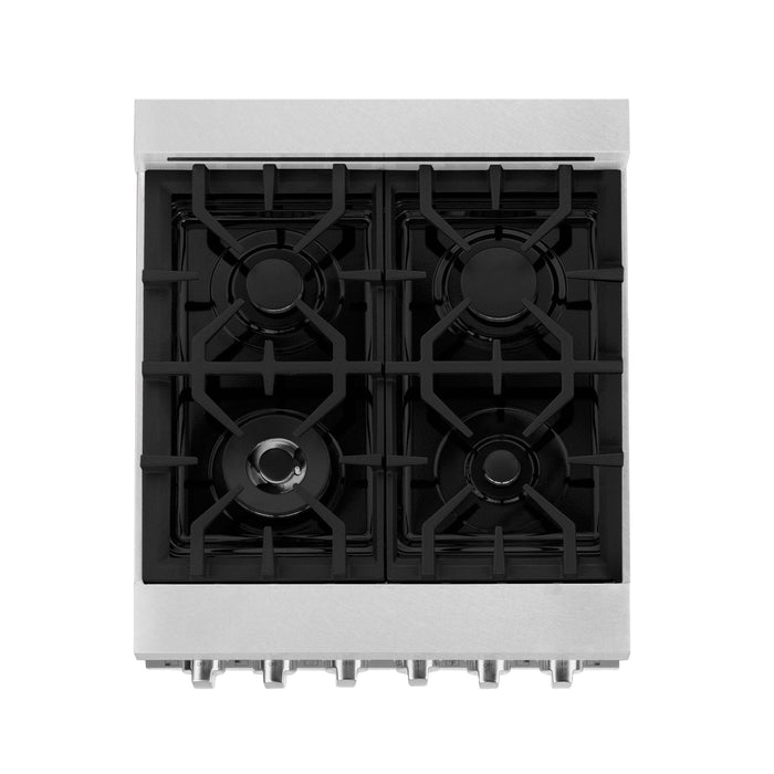 ZLINE 24" Gas Range, DuraSnow Stainless, White Matt Door, RGS - WM - 24 - Farmhouse Kitchen and Bath