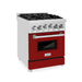 ZLINE 24" Gas Range with Red Gloss door, RG - RG - 24 - Farmhouse Kitchen and Bath