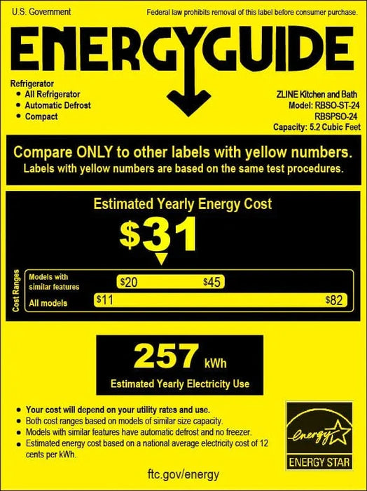 ZLINE 24 in. Touchstone Beverage Fridge w Stainless Steel Door RBSO - ST - 24 - Farmhouse Kitchen and Bath