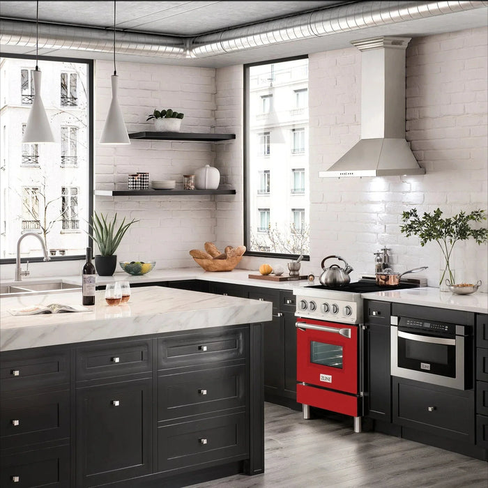 ZLINE 24" Induction Range with a 3 Element Stove and Electric Oven in Stainless Steel RAIND - RG - 24 - Farmhouse Kitchen and Bath