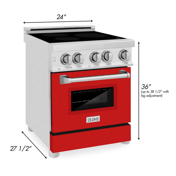 ZLINE 24" Induction Range with a 3 Element Stove and Electric Oven in Stainless Steel RAIND - RG - 24 - Farmhouse Kitchen and Bath