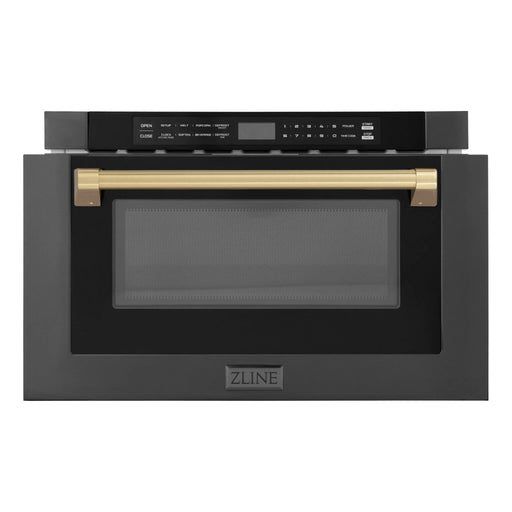 ZLINE 24" Microwave Drawer, Black Stainless, Bronze MWDZ - 1 - BS - H - CB - Farmhouse Kitchen and Bath