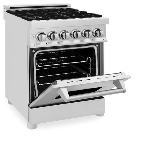 ZLINE 24" Professional Dual Fuel Range in White Matte RAS - WM - 24 - Farmhouse Kitchen and Bath