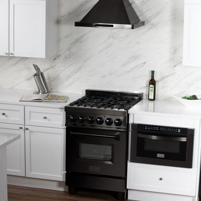 ZLINE 24" Wall Range Hood, Black Stainless Steel, BSKBN - 24 - Farmhouse Kitchen and Bath