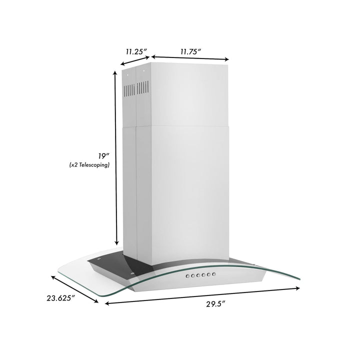 ZLINE 30" Alpine Island Range Hood Stainless Steel, ALP70IS - 30 - Farmhouse Kitchen and Bath