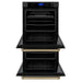 ZLINE 30" Autograph Double Wall Oven with Self Clean and True Convection in Black Stainless Steel Champagne Bronze AWDZ - 30 - BS - CB - Farmhouse Kitchen and Bath