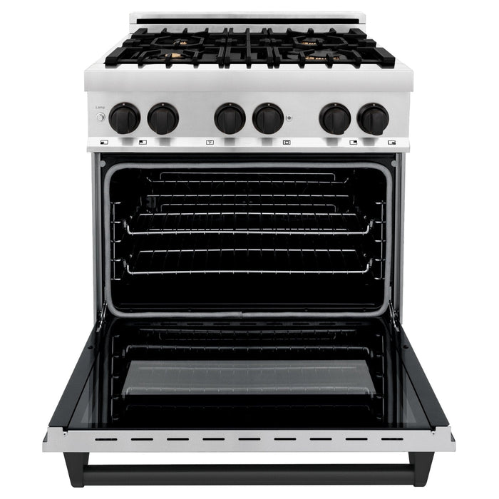 ZLINE 30" Autograph Dual Fuel Range, Stainless Steel, RAZ - 30 - MB - Farmhouse Kitchen and Bath