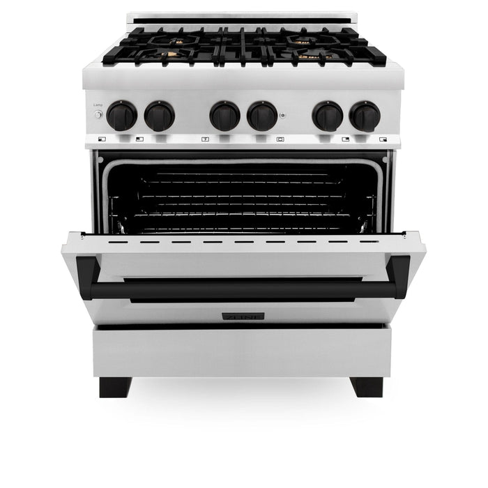 ZLINE 30" Autograph Dual Fuel Range, Stainless Steel, RAZ - 30 - MB - Farmhouse Kitchen and Bath