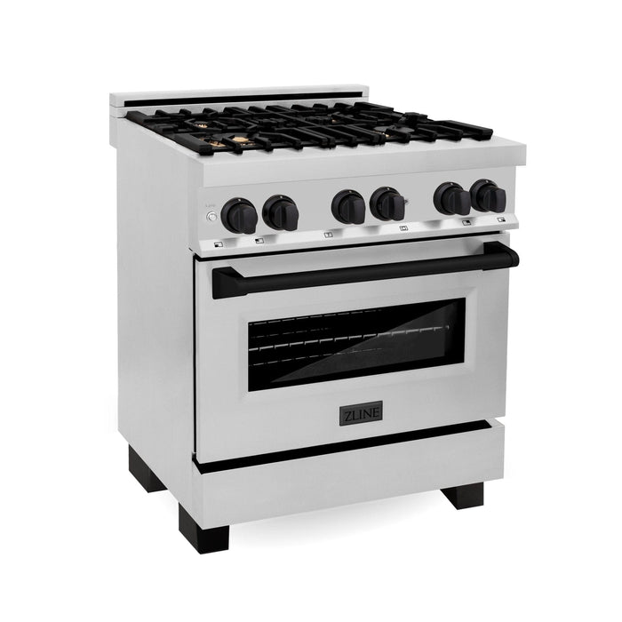 ZLINE 30" Autograph Dual Fuel Range, Stainless Steel, RAZ - 30 - MB - Farmhouse Kitchen and Bath