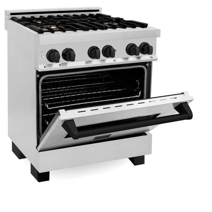 ZLINE 30" Autograph Dual Fuel Range, Stainless Steel, RAZ - 30 - MB - Farmhouse Kitchen and Bath