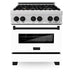 ZLINE 30" Autograph, Dual Fuel Range, White Door, RASZ - WM - 30 - MB - Farmhouse Kitchen and Bath