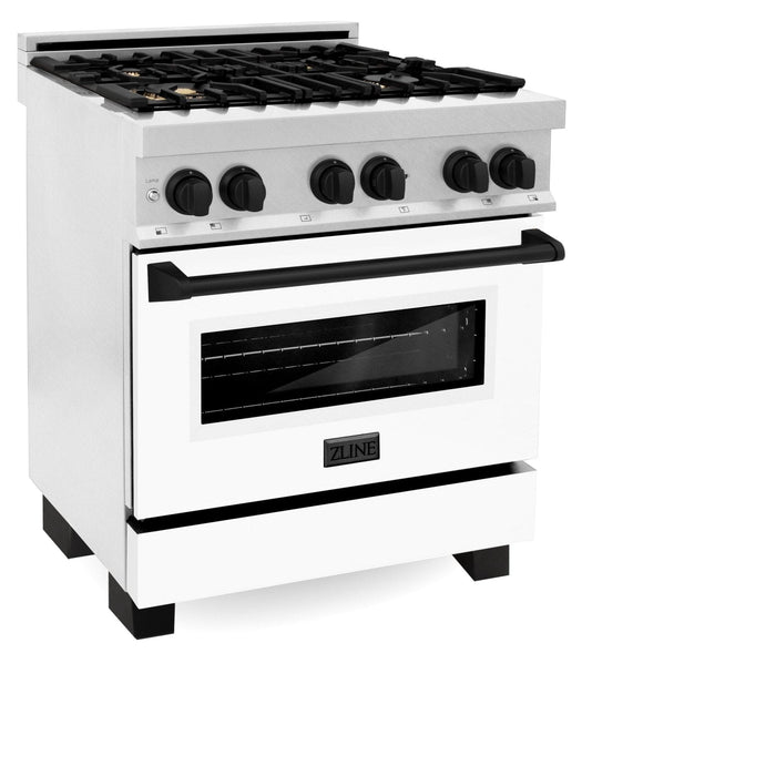 ZLINE 30" Autograph, Dual Fuel Range, White Door, RASZ - WM - 30 - MB - Farmhouse Kitchen and Bath