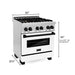 ZLINE 30" Autograph Dual Fuel Range, White Door, RAZ - WM - 30 - MB - Farmhouse Kitchen and Bath