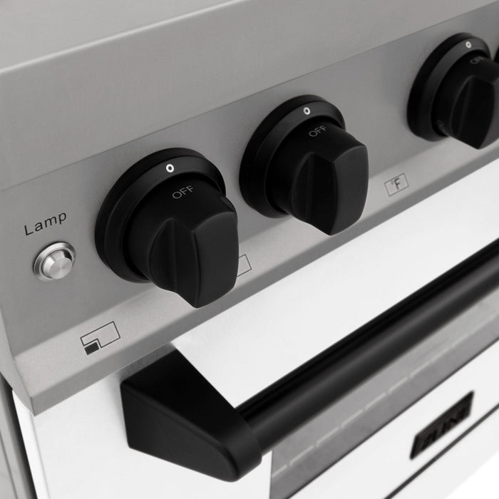 ZLINE 30" Autograph Dual Fuel Range, White Door, RAZ - WM - 30 - MB - Farmhouse Kitchen and Bath