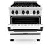 ZLINE 30" Autograph Dual Fuel Range, White Door, RAZ - WM - 30 - MB - Farmhouse Kitchen and Bath