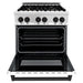 ZLINE 30" Autograph Dual Fuel Range, White Door, RAZ - WM - 30 - MB - Farmhouse Kitchen and Bath