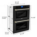 ZLINE 30" Autograph Edition Double Wall Oven with Self Clean and True Convection in Black Stainless Steel Gold Accent AWDZ - 30 - BS - G - Farmhouse Kitchen and Bath