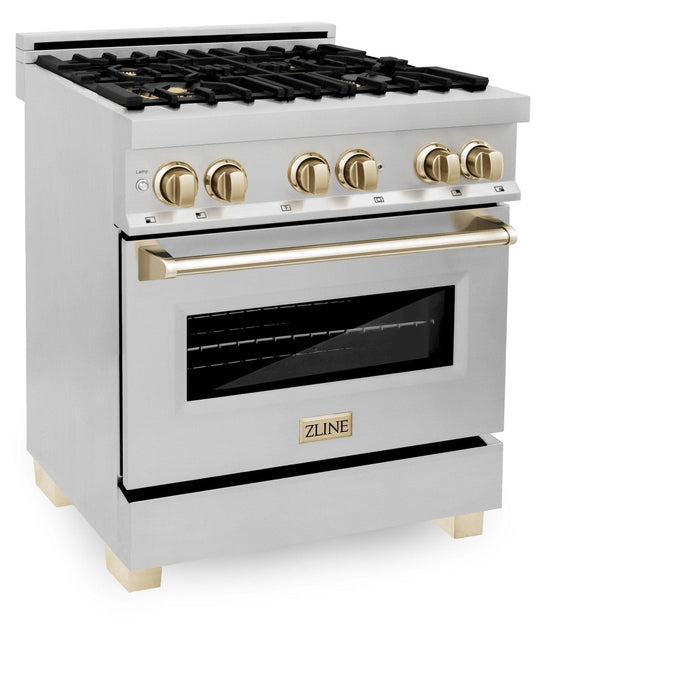 ZLINE 30" Autograph Edition, Dual Fuel Range, Gold Accents, RAZ - 30 - G - Farmhouse Kitchen and Bath