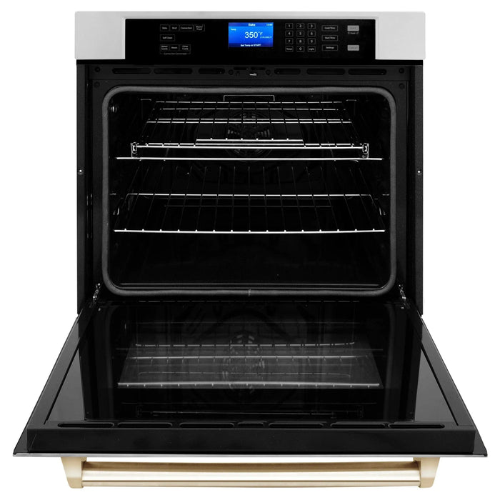 ZLINE 30" Autograph Edition Single Wall Oven with Self Clean and True Convection in Stainless Steel AWSZ - 30 - G - Farmhouse Kitchen and Bath