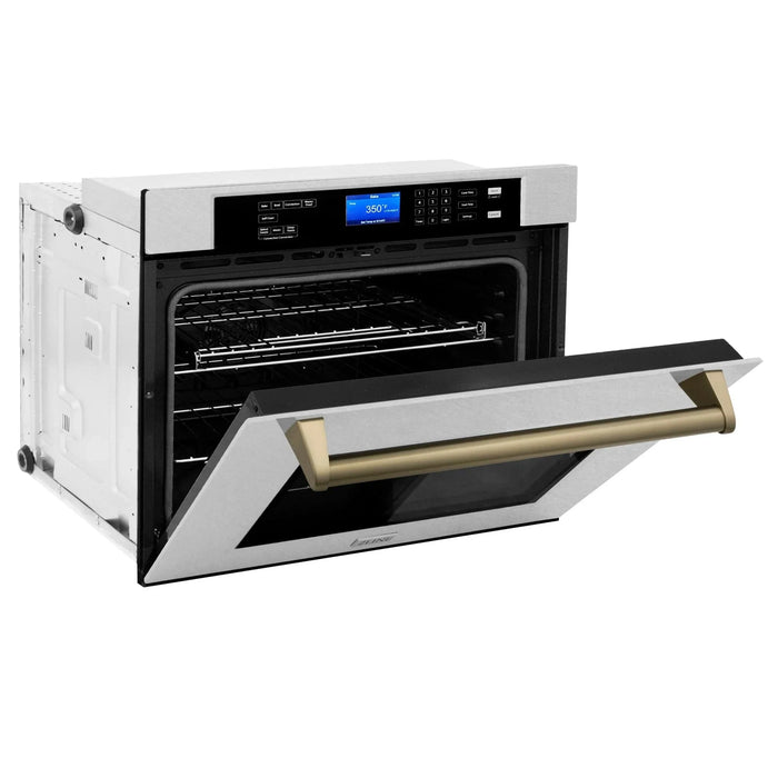 ZLINE 30" Autograph Edition Single Wall Oven with Self Clean and True Convection Stainless Steel AWSSZ - 30 - CB - Farmhouse Kitchen and Bath