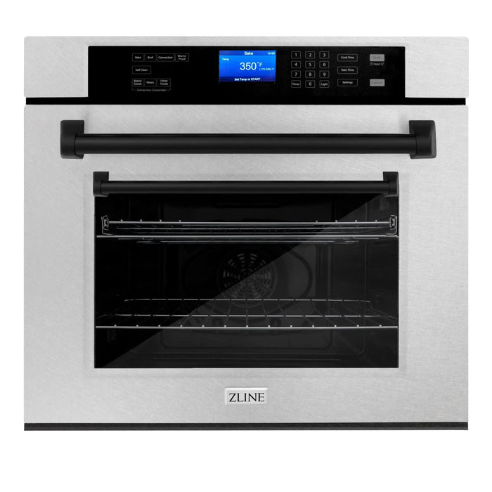 ZLINE 30" Autograph Edition Single Wall Oven with Self Clean and True Convection Stainless Steel AWSSZ - 30 - MB - Farmhouse Kitchen and Bath