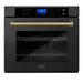 ZLINE 30" Autograph Single Wall Oven with Self Clean and True Convection in Black Stainless Steel Champagne Bronze AWSZ - 30 - BS - CB - Farmhouse Kitchen and Bath