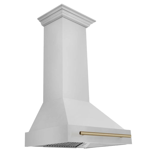 ZLINE 30" Autograph Stainless Wall Range Hood, White, 8654STZ - 30 - CB - Farmhouse Kitchen and Bath