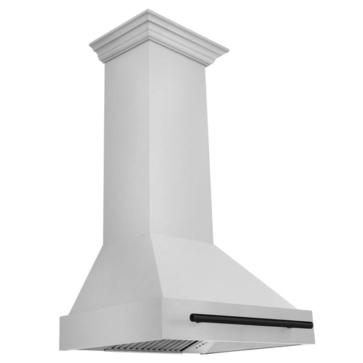ZLINE 30" Autograph Stainless Wall Range Hood, White, 8654STZ - 30 - MB - Farmhouse Kitchen and Bath