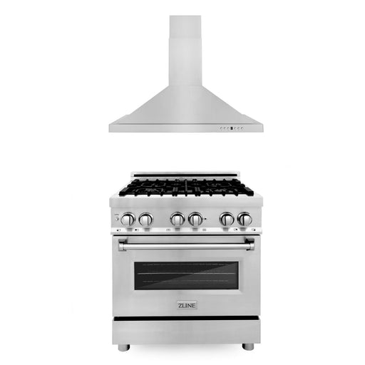ZLINE 30" Bundle Range RA30 & Wall Range Hood KB - 30, 2KP - RARH30 - Farmhouse Kitchen and Bath
