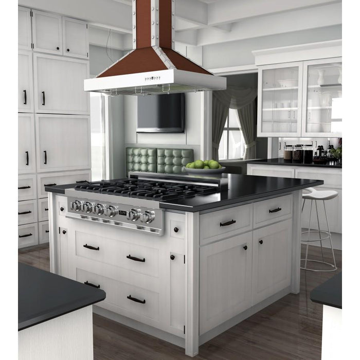 ZLINE 30” Copper Finish Island Range Hood, KB2i - CSSXS - 30 - Farmhouse Kitchen and Bath