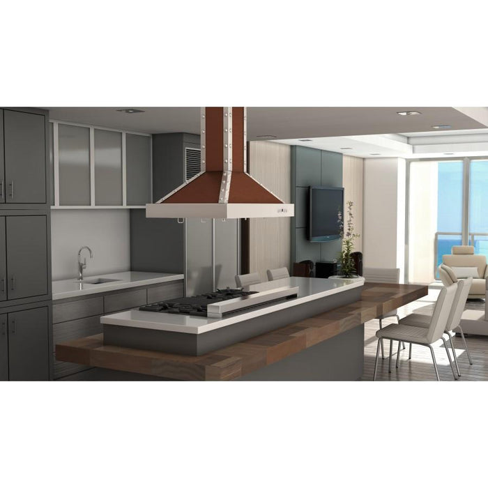 ZLINE 30” Copper Finish Island Range Hood, KB2i - CSSXS - 30 - Farmhouse Kitchen and Bath