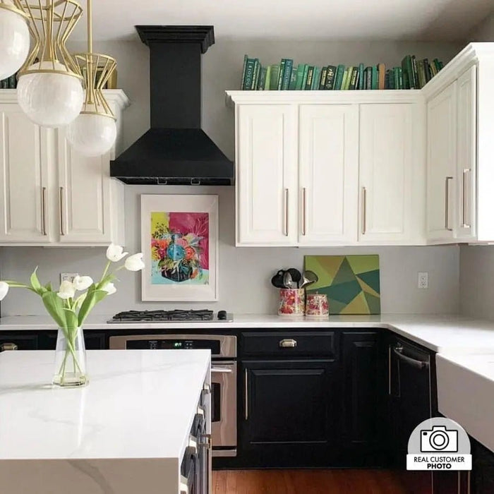 ZLINE 30" Designer Series Wooden Wall Range Hood in Black, KBCC - 30 - Farmhouse Kitchen and Bath