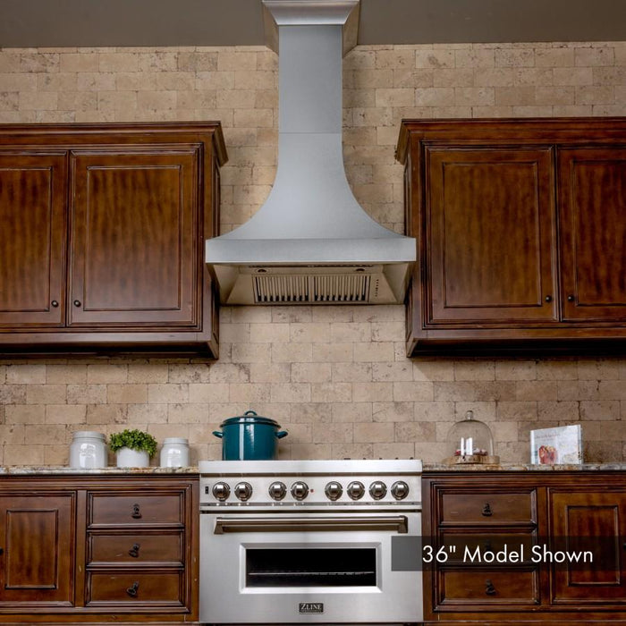 ZLINE 30" Designer Snow Stainless Finish Wall Range Hood, 8632S - 30 - Farmhouse Kitchen and Bath
