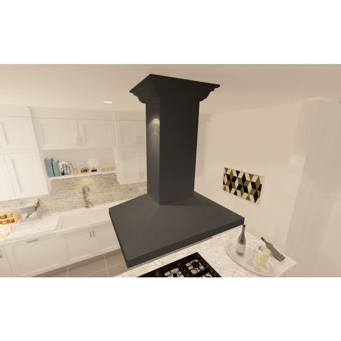 ZLINE 30" Designer Wooden Island Range Hood in Black, KBiCC - 30 - Farmhouse Kitchen and Bath