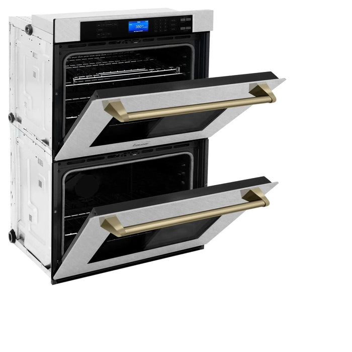 ZLINE 30" Double Wall Oven, DuraSnow Finish, Self Cleaning, AWDSZ - 30 - CB - Farmhouse Kitchen and Bath
