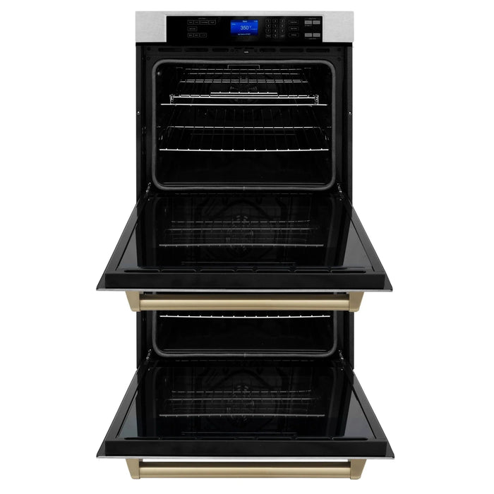 ZLINE 30" Double Wall Oven, DuraSnow Finish, Self Cleaning, AWDSZ - 30 - CB - Farmhouse Kitchen and Bath