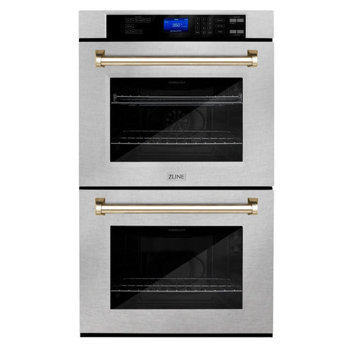 ZLINE 30" Double Wall Oven, DuraSnow Finish, Self Cleaning, AWDSZ - 30 - G - Farmhouse Kitchen and Bath