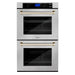 ZLINE 30" Double Wall Oven, DuraSnow Finish, Self Cleaning, AWDSZ - 30 - G - Farmhouse Kitchen and Bath