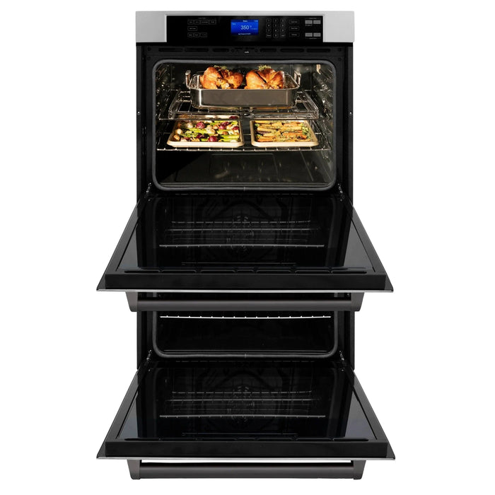 ZLINE 30" Double Wall Oven, DuraSnow Finish, Self Cleaning AWDSZ - 30 - MB - Farmhouse Kitchen and Bath