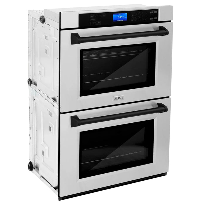 ZLINE 30" Double Wall Oven, DuraSnow Finish, Self Cleaning AWDSZ - 30 - MB - Farmhouse Kitchen and Bath