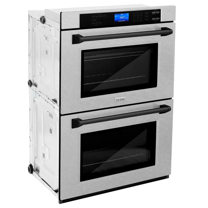 ZLINE 30" Double Wall Oven, DuraSnow Finish, Self Cleaning, AWDSZ - 30 - MB - Farmhouse Kitchen and Bath