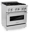 ZLINE 30" Dual Fuel Oven Range, Stainless Steel, Brass Burners, RA - BR - 30 - Farmhouse Kitchen and Bath