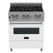 ZLINE 30" Dual Fuel Range, DuraSnow, Stainless, White Matte Door, RAS - WM - 30 - Farmhouse Kitchen and Bath
