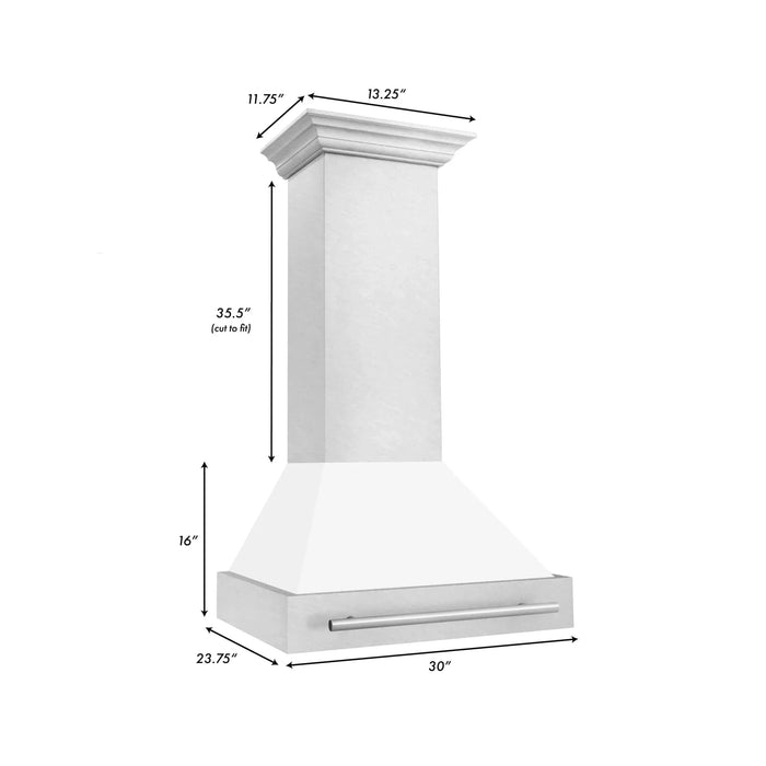 ZLINE 30" DuraSnow® Stainless Steel Range Hood 8654SNX - WM - 30 - Farmhouse Kitchen and Bath