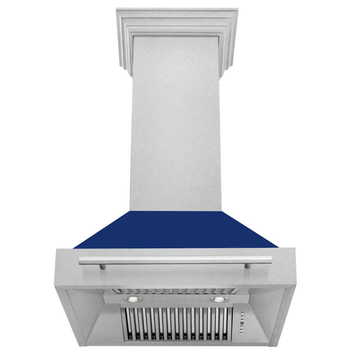 ZLINE 30" DuraSnow® Stainless Steel Range Hood with Color Shell Options 8654SNX - BG - 30 - Farmhouse Kitchen and Bath