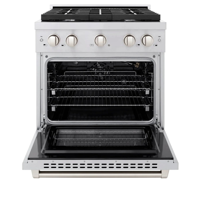 ZLINE 30 in. 4.2 cu. ft. 4 Burner Gas Range with Convection Gas Oven in Stainless Steel, SGR30 - Farmhouse Kitchen and Bath