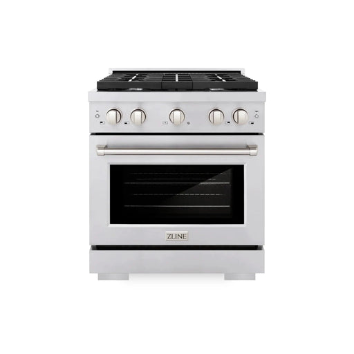 ZLINE 30 in. 4.2 cu. ft. 4 Burner Gas Range with Convection Gas Oven in Stainless Steel, SGR30 - Farmhouse Kitchen and Bath